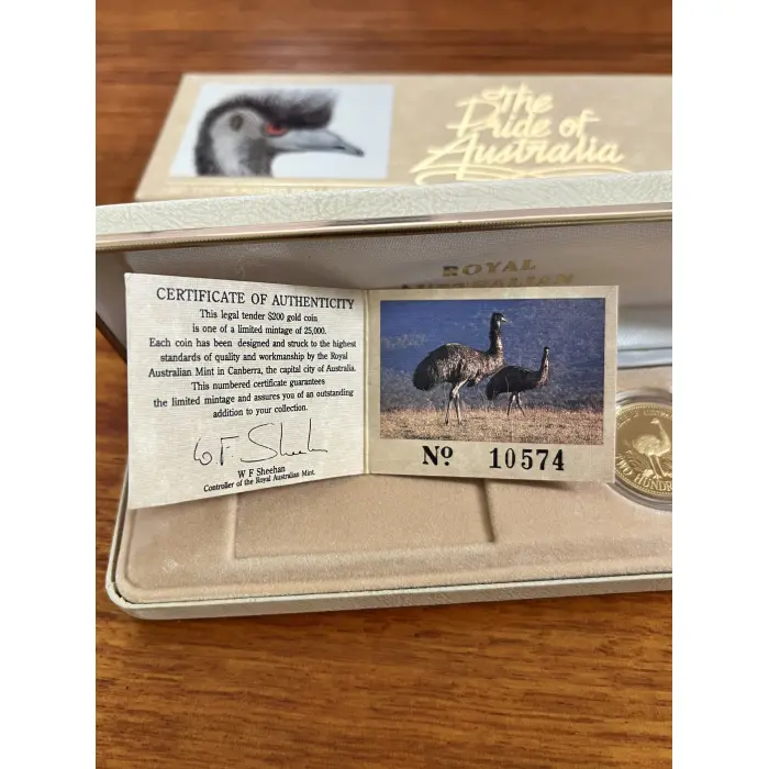 1991 $200 The Pride of Australia Two Hundred Dollar Gold Proof Coin - Box & COA