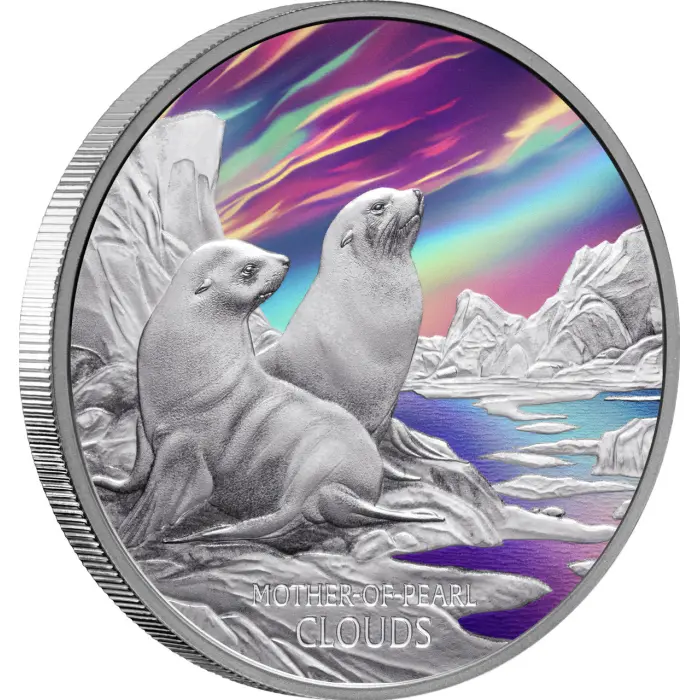 2025 1oz Silver Mother Of Pearl Clouds Coin - Mintage: 2,000