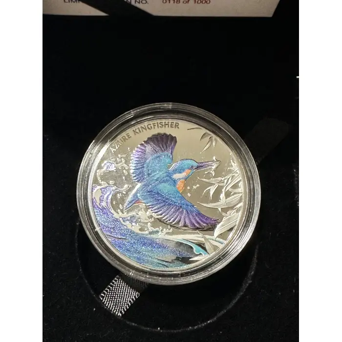 2023 Azure Kingfisher 1oz Silver coloured coin