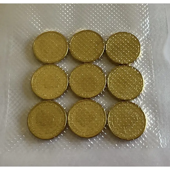 2018-2022 $2 UNC COLOURED COIN PACK - EX RAM BAG (9 COINS)
