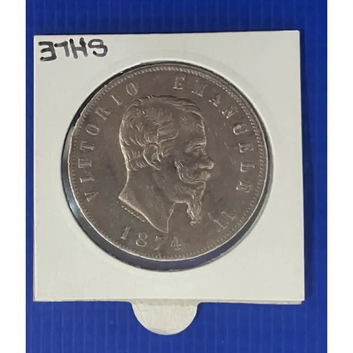 1874 5 Lire – Vittorio Emanuele II (Milan Mint)
