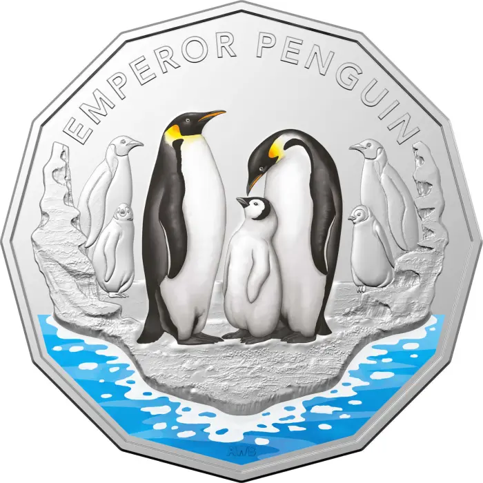 Emperor Penguin - Australian Antarctic Territory Series50c Coloured Uncirculated