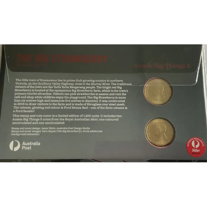 2025 AUSSIE BIG THINGS 2 ‘BIG STRAWBERRY’ LIMITED EDITION - TWO COIN - PNC COVER