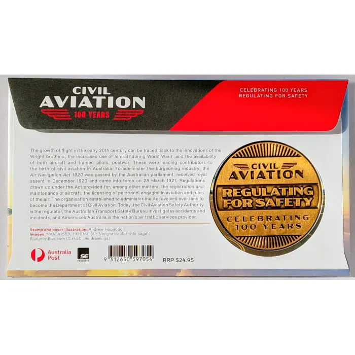 Australia Post 2020 "Civil Aviation 100 Years" Ltd FDC PMC #0408/1200