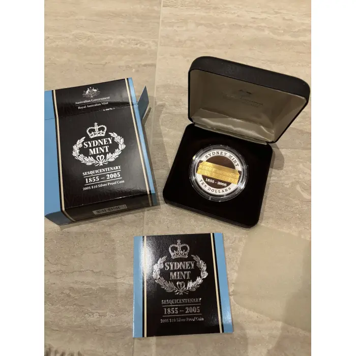 2005 Sydney Mint Sesquicentenary  $10 Coin - Silver Proof Coin 