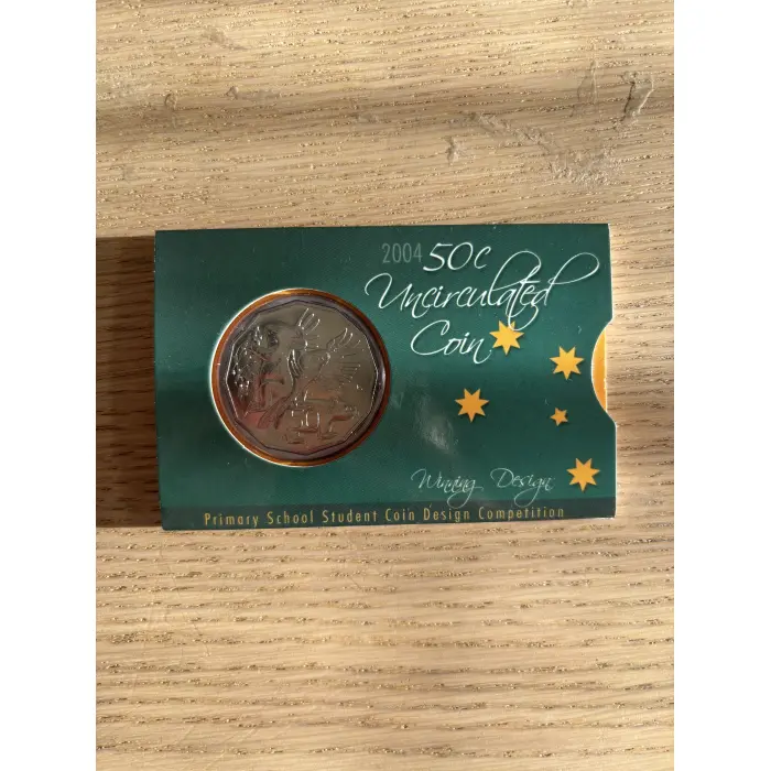 2004 Primary School Coin Design Competition 50c Coin - In cardboard sleeve