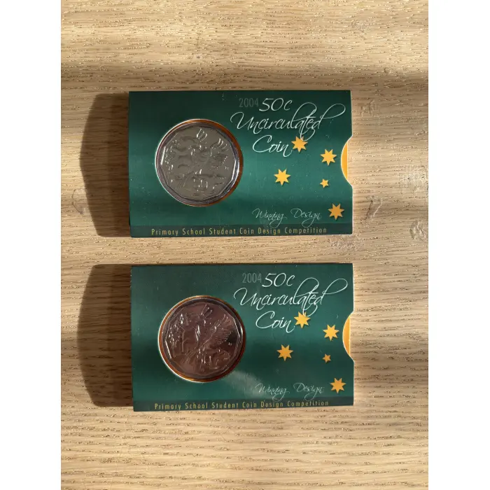 2004 Primary School Coin Design Competition 50c Coin - In cardboard sleeve