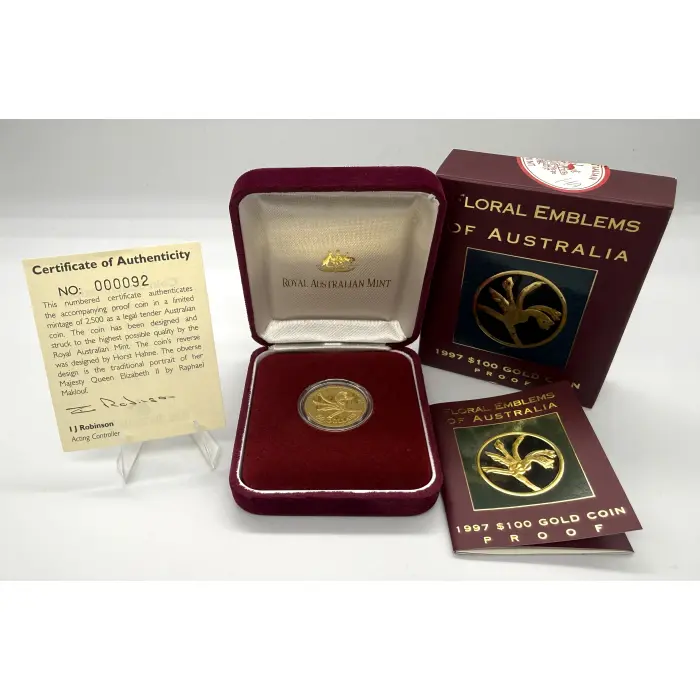 1997 RAM Floral Emblems of Australia 1/3oz gold proof coin- mintage 2.500
