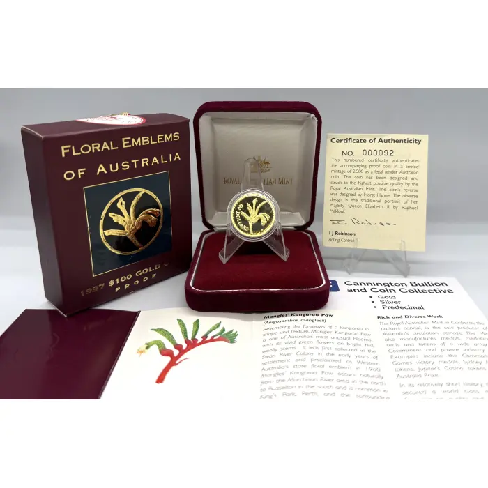 1997 RAM Floral Emblems of Australia 1/3oz gold proof coin- mintage 2.500