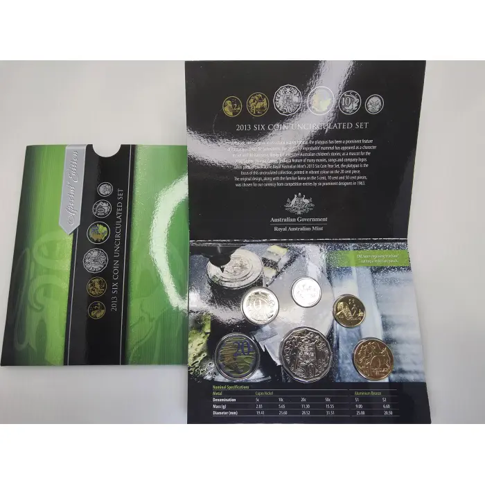 2013 6 Coin Mint Set - Coloured 20c Cent Coin RAM Special Edition