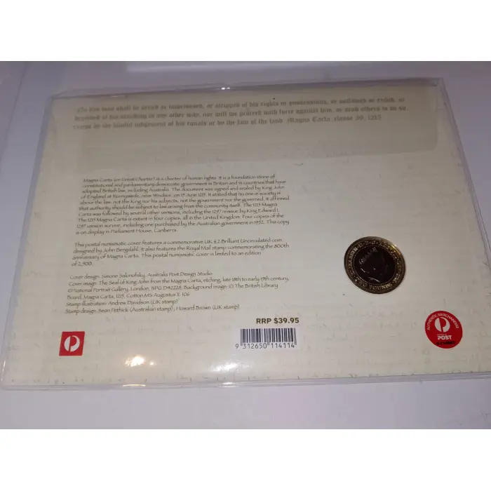 2015 £2 "800th Anniversary of Magna Carta" PNC 2110/2500