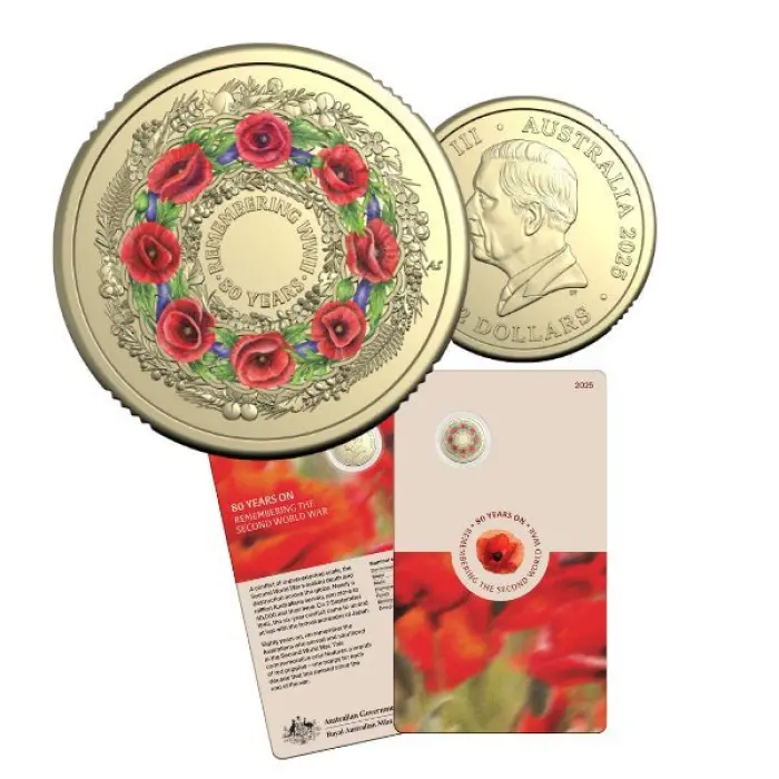 80 Years On: Remembering the Second World War 2025 $2 ‘C’ Mintmark Coloured Unc