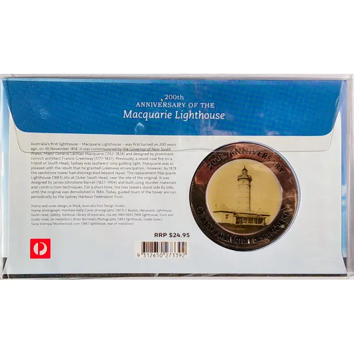2018 "200th Anniversary of the Macquarie Lighthouse"  Ltd FDC PMC
