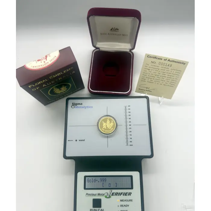 1999 Floral Emblems of Australia 1/3oz gold proof coin-2,500 mintage