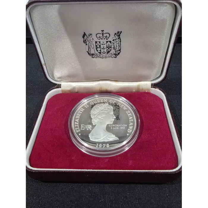 1978 NZ silver $1 proof. 25th anniversary of coronation QEII