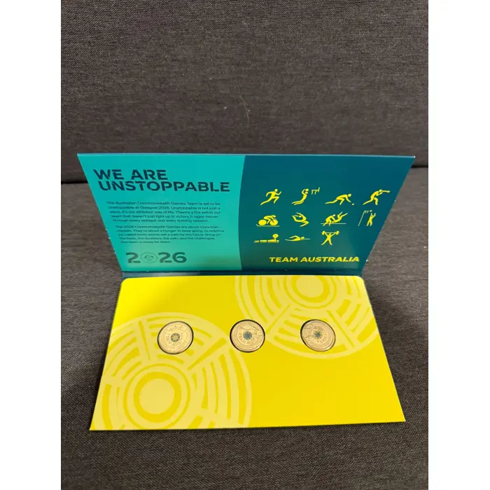 2026 $2 Commonwealth Game Australia Coins IN FOLDER Set of 3