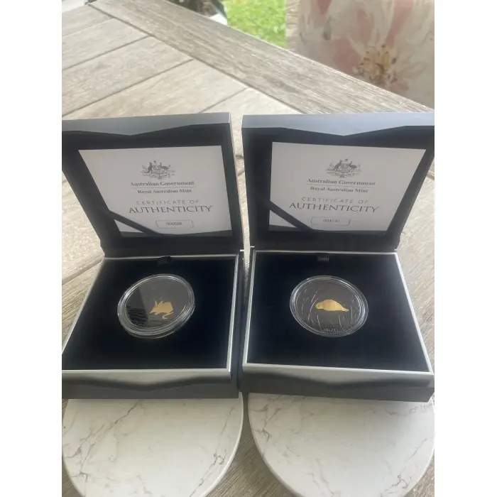 2019 Echoes of Australian Fauna Pair - Lesser Bilby 000588 & Night Parrot - 1oz 