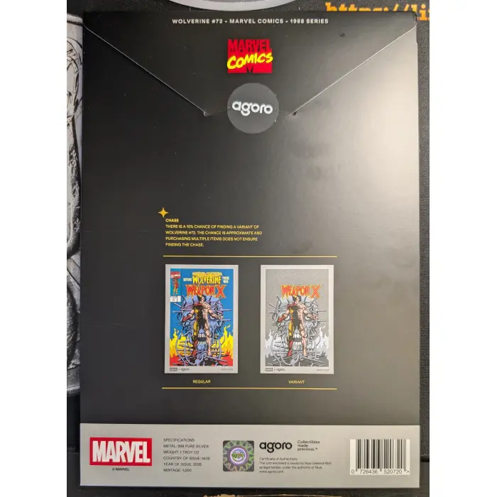 Marvel Wolverine #72 Foil Niue 1oz silver 