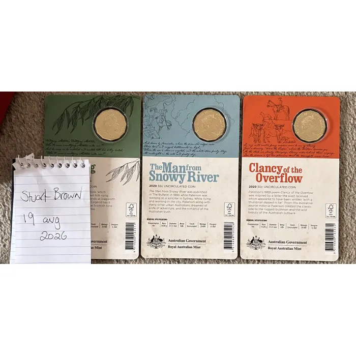 Banjo Paterson 3 coin set