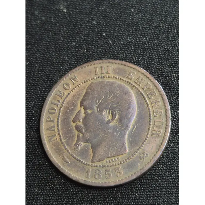 TONER 1853-B France 10 Centimes - Napoleon III (Bronze)
