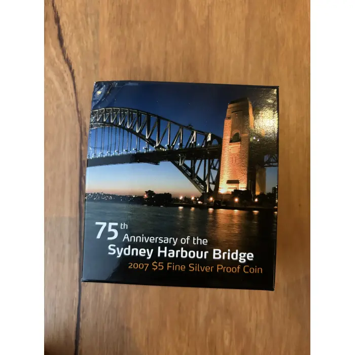 2007 75th Anniversary Sydney Harbour $5 Proof Coin - 99.9% pure silver