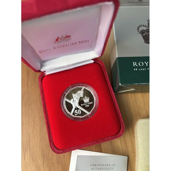 2000 Royal Visit 50c  Proof Coin - 99.9% fine silver 