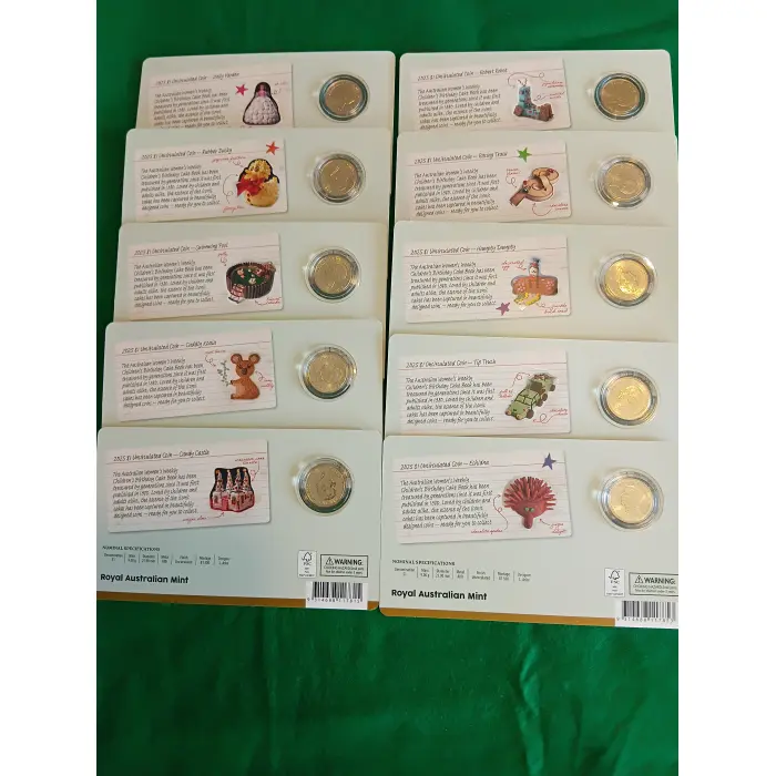 2025 Women's Weekly $1 coins ,set of 10.
