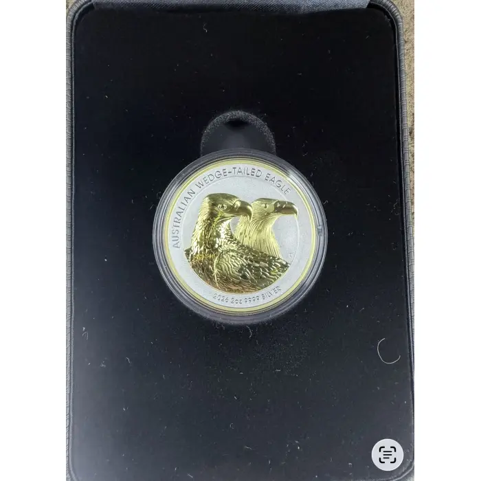 2026 Australian Wedge-Tailed Eagle 2oz Silver Proof High Relief Gilded Coin