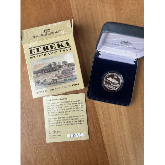 2004 Eureka Stockade $1 Silver Proof Coin 