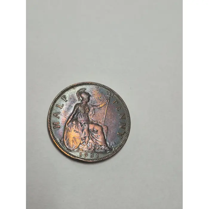 1931 British Half Penny – King George V (Beautiful Natural Toning)