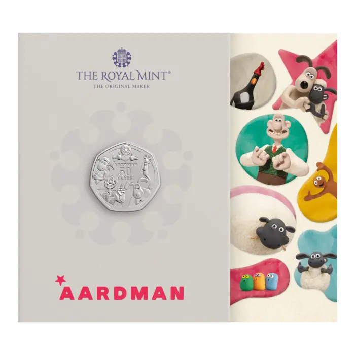 2026 50 Years of Aardman™ 50p Brilliant Uncirculated Colour Coin
