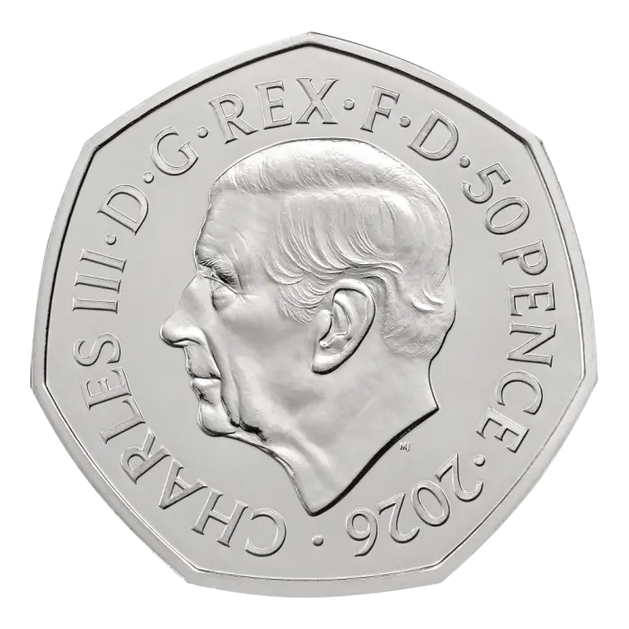 2026 50 Years of Aardman™ 50p Brilliant Uncirculated Colour Coin