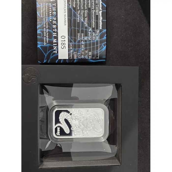 2025 Perth mint 1oz silver dragon proof rectangular coin