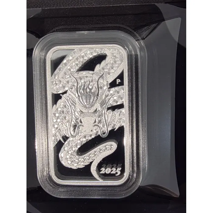 2025 Perth mint 1oz silver dragon proof rectangular coin