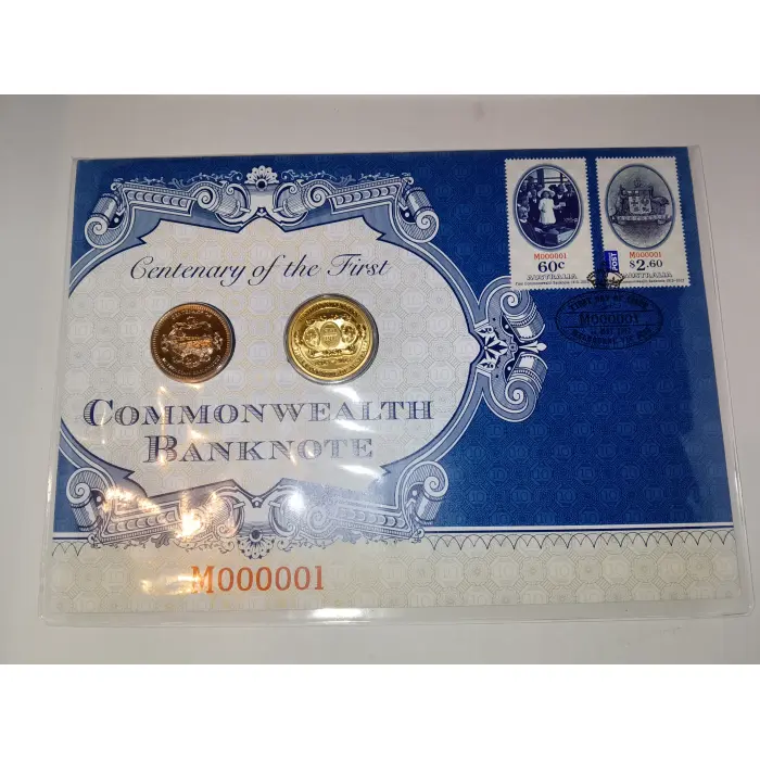 2013 $1 + 20¢ "First Commonwealth Banknote" 2-Coin PNC