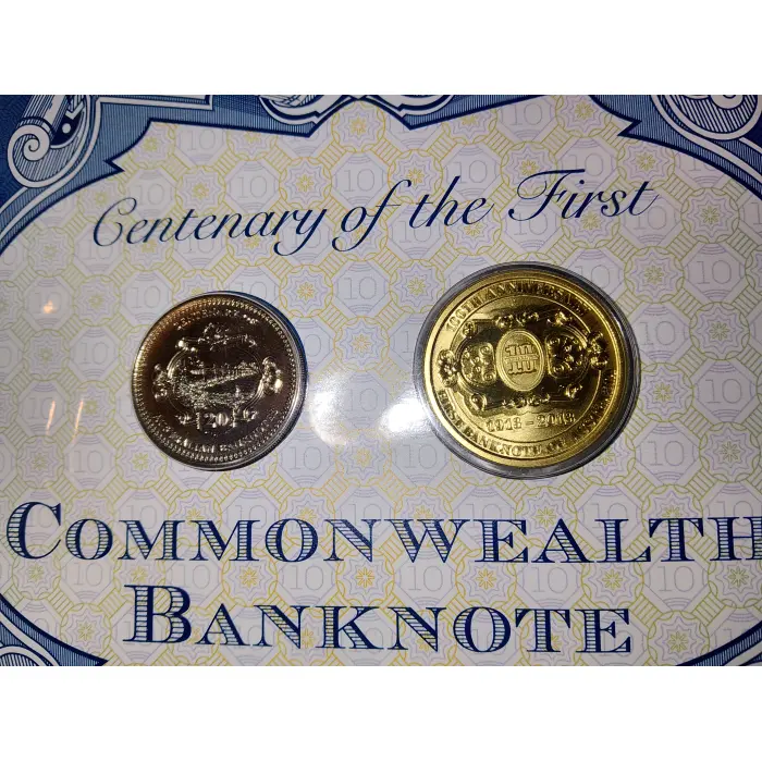 2013 $1 + 20¢ "First Commonwealth Banknote" 2-Coin PNC