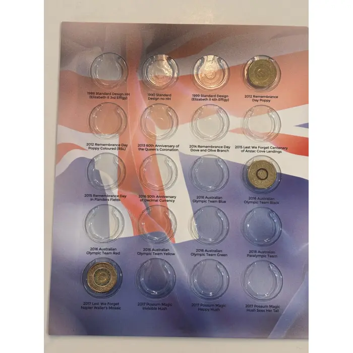 Australian $2 Coin Folder with 7 coins included