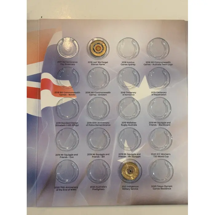 Australian $2 Coin Folder with 7 coins included