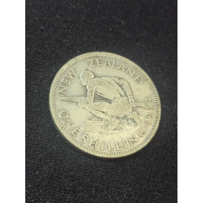 1933 New Zealand Silver One Shilling Coin – First Year of Issue (King George V)
