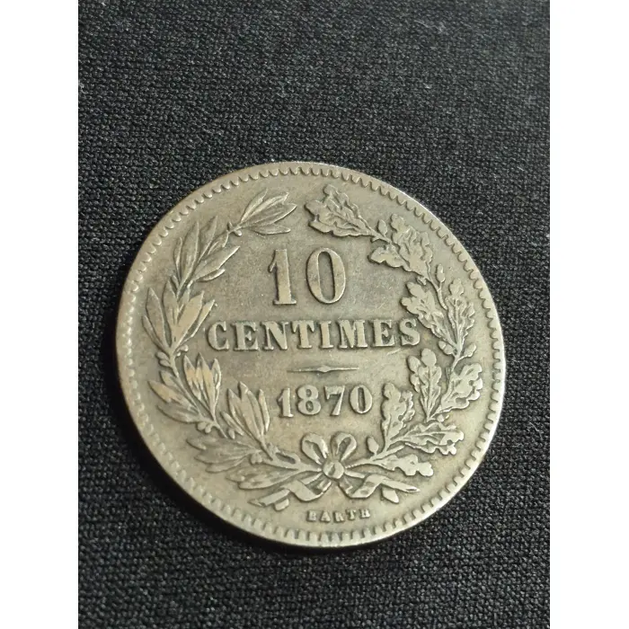 1870 Luxembourg 10 Centimes Bronze Coin – Grand-Duché de Luxembourg