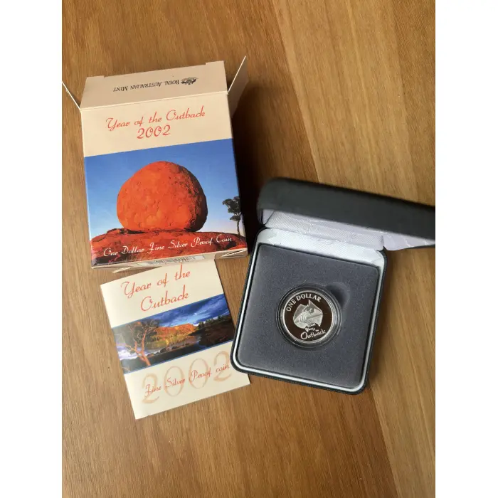 2002 Year of the Outback $1 Silver Proof Coin 