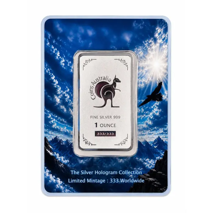 2026 1oz Wings of Wonder -Wedge-tailed Eagle Silver Hologram Minted Bar
