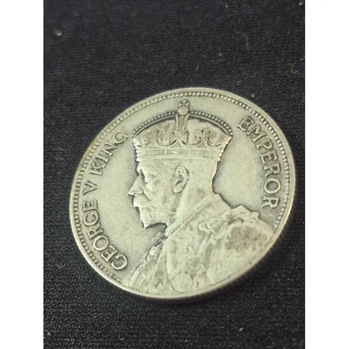 1934 New Zealand Silver One Florin Coin (King George V)