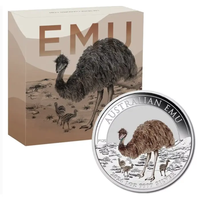 2024 Australian Emu 1oz Silver Coloured coin royal australian mint Ballot coin limited 1 of 2500