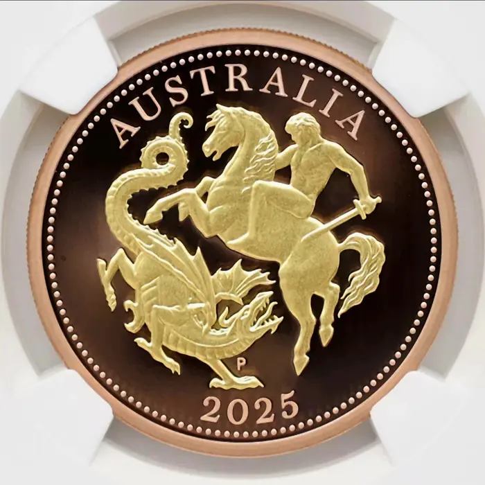 Australia Five Sovereign 2025 Gold Proof Reverse Gilded Coin