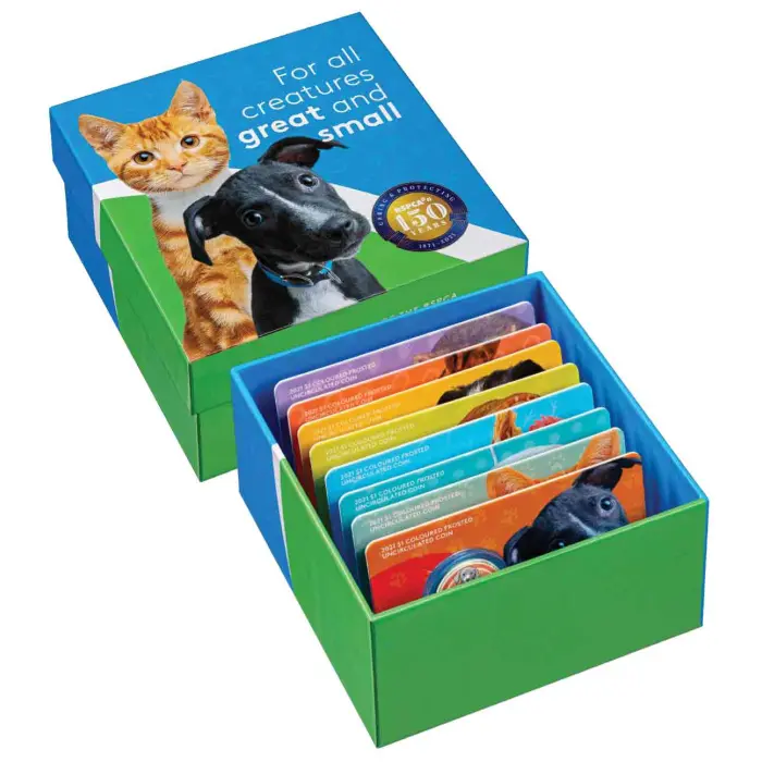 2021 150th Anniversary of the RSPCA Australia $1  Coloured Unc 8 Coin Collection