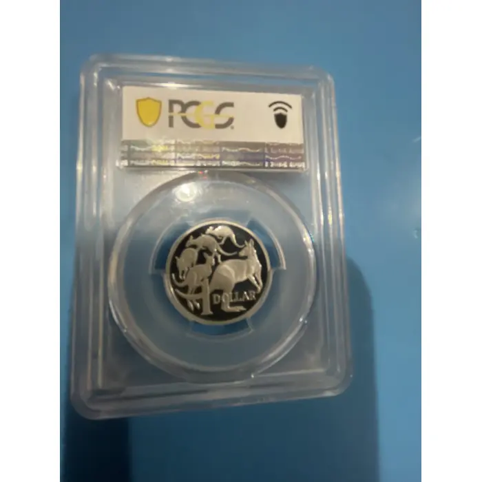 1990 silver proof one dollar coin