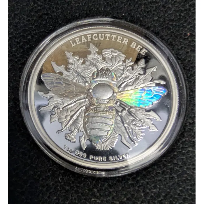 2026 Australian Native Bees - Leafcutter Bee 1oz Silver Proof Hologram Coin