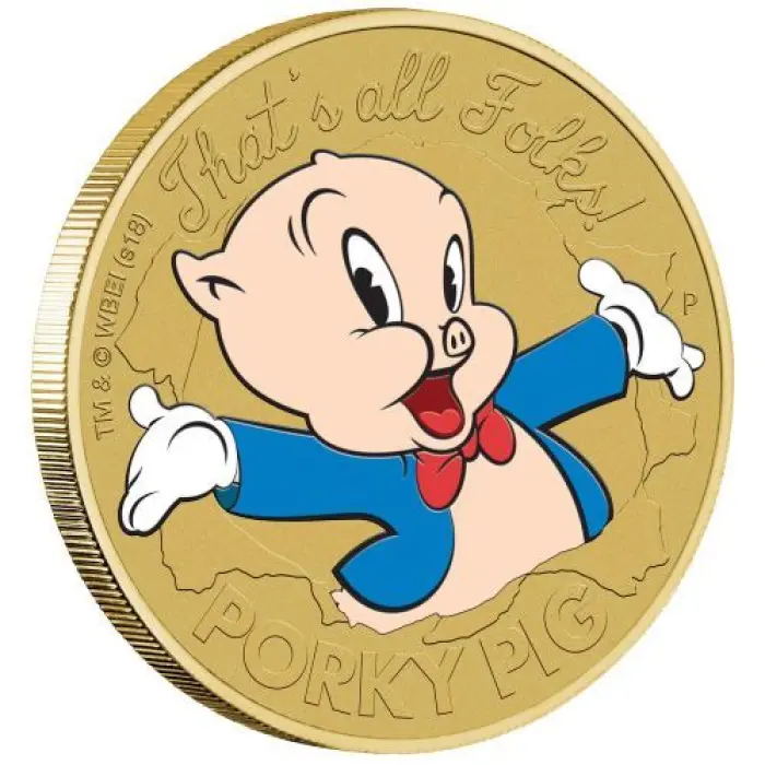 2018 LOONEY TUNES PORKY PIG $1 STAMP & COIN COVER PNC