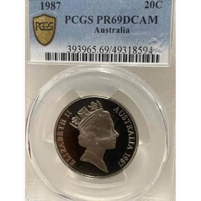 PCGS. PR 69. DCAM.  TWENTY CENT PIECE 